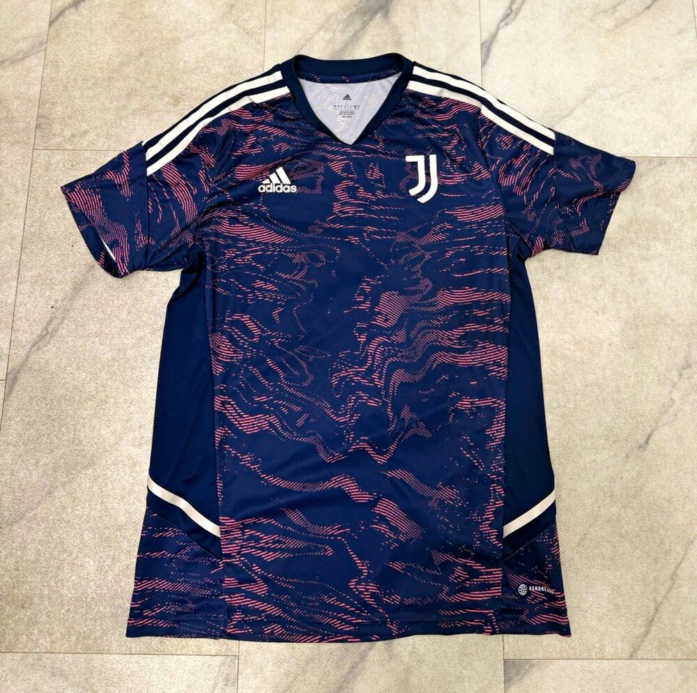 adidas Juventus Soccer Jersey Shirt AEROREADY Men's Size L Blue/Pink